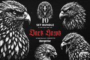 10 Bundle Dark Art Hawk Head Bird, an Illustration by Morspective (Thumbnail 1 of 7)