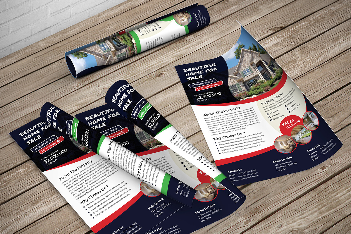 Real Estate Flyer Design Template V1, a Flyer Template by JanySultana (Photo 6 of 6)