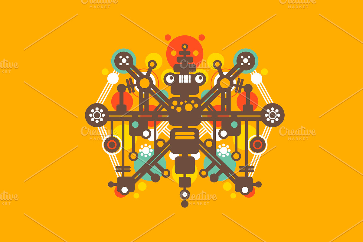Super robots, a Technology Illustration by eka panova (Photo 5 of 6)