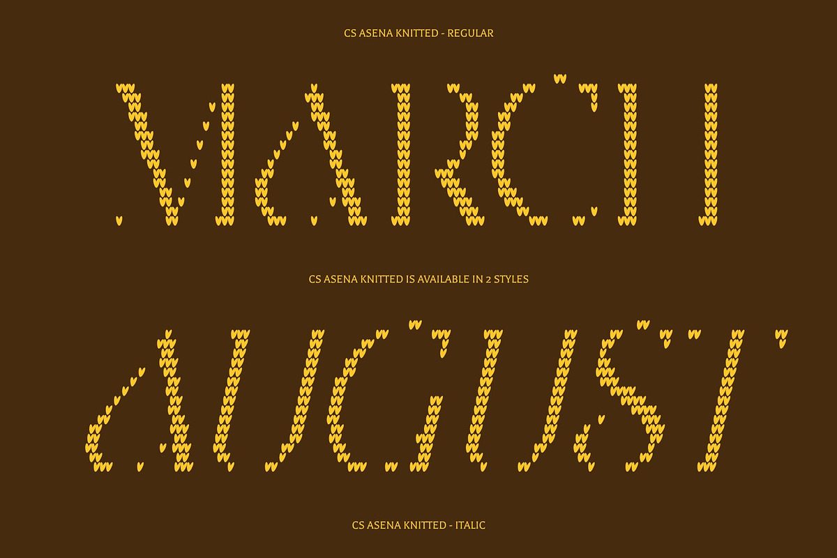 CS Asena Knitted, a Serif Font by Craft Supply Co. (Photo 3 of 8)