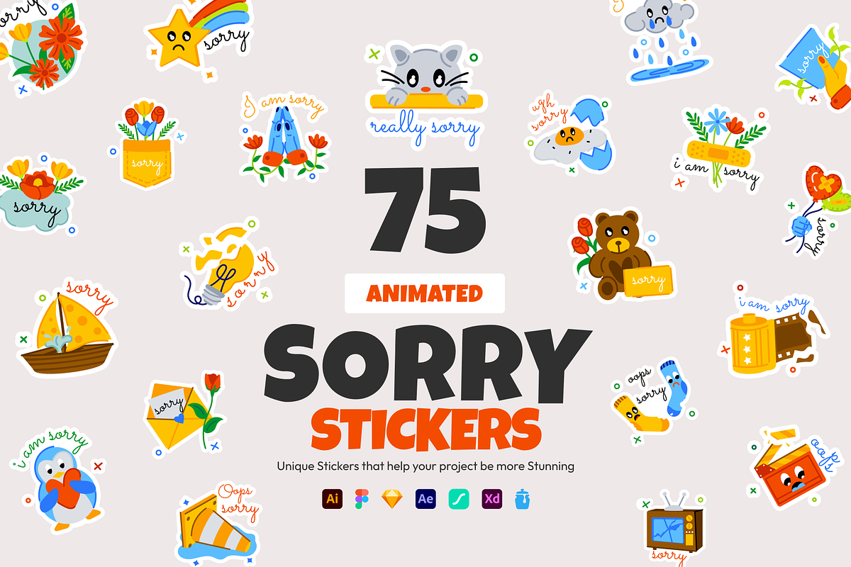 Animated Sorry Stickers, an Emoji Icon by Prosymbols (Photo 1 of 7)