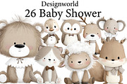 Watercolor Baby Shower Clipart, an Illustration by Designworld (Thumbnail 1 of 6)