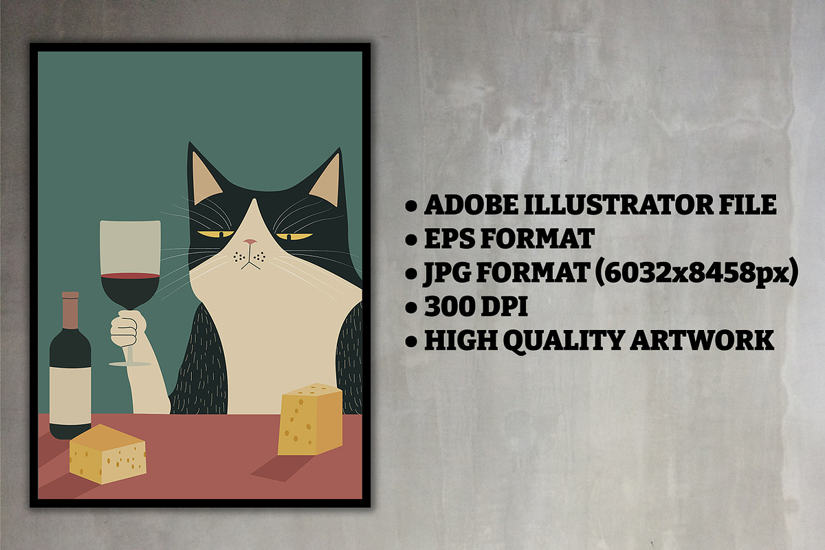 Cats Drinking Wine, an Animal Illustration by Cool Worker (Photo 3 of 9)