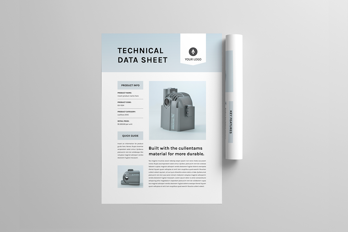 Technical Data Sheet, a Flyer Template by Leaflove