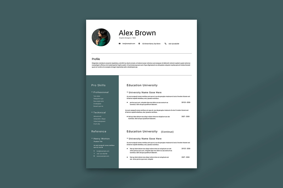 Creative Resume Template, a Resume Template by slidestock55 (Photo 4 of 6)