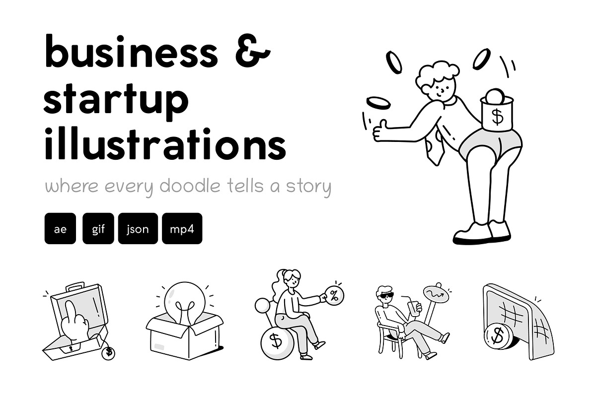 Animated Business Icon Set, an Outline Icon by Vectors Market (Photo 1 of 5)