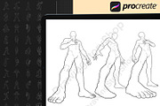 Procreate Foreshortening Male Pose, a Brush Add-On by DrawingStoryShop (Thumbnail 2 of 7)