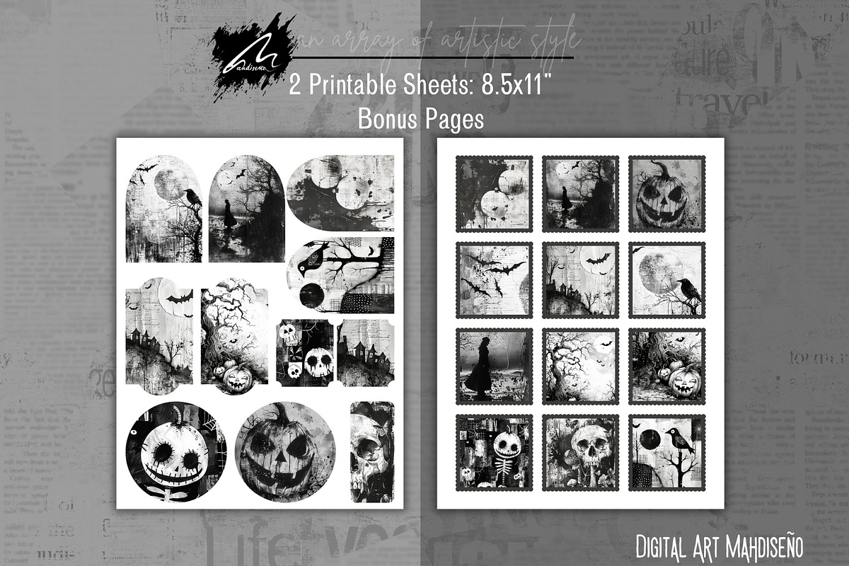 Whimsical Halloween Journal Pages, a Seasonal Illustration by Digital Art Mahdiseño (Photo 7 of 10)