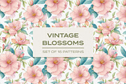 Vintage Blossoms - Floral Patterns, a Pattern Graphic by LuOtero (Thumbnail 1 of 6)