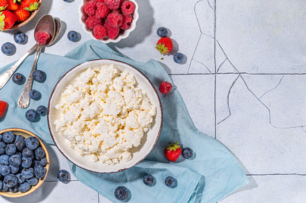 Cottage cheese with berries, a Food & Drink Photo by Rimma