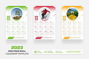 One Page Wall Calendar 2023 Template