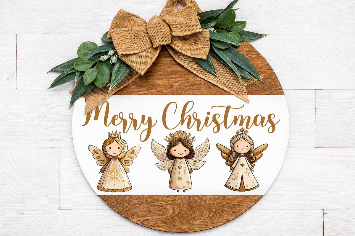 30 Whimsical Christmas Angel Clipart, a Seasonal Illustration by V Design Creator (Photo 6 of 10)