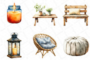 Watercolor Home Decor Clipart Bundle, an Illustration by DreamPrint404 (Thumbnail 3 of 7)