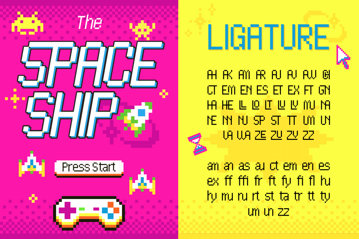Ohpixel - Pixel Display Font, a Sans Serif Font by Artisan Themes (Photo 7 of 11)