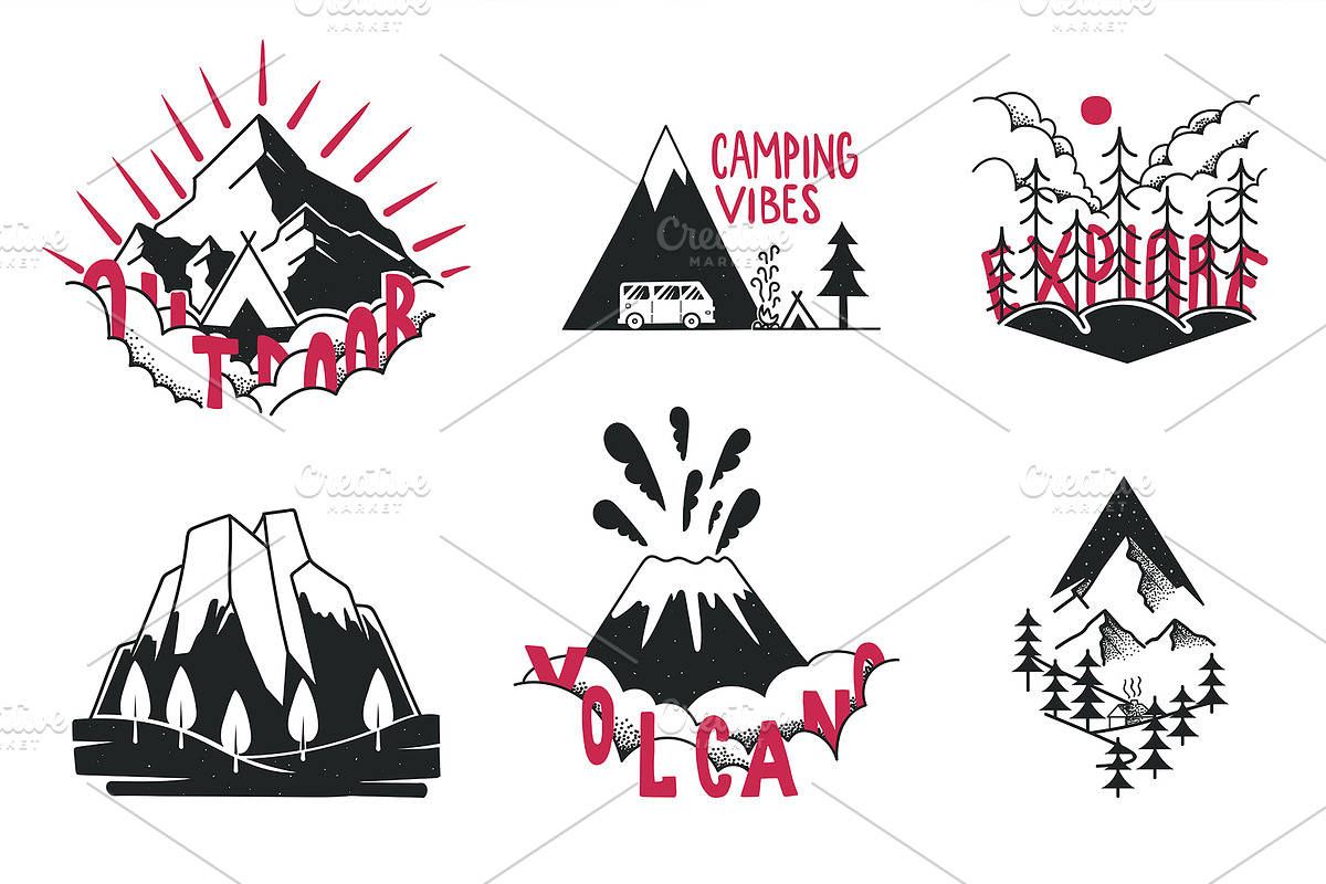 Camping Badges Part III, a Branding & Logo Template by 2dvillShop (Photo 2 of 5)