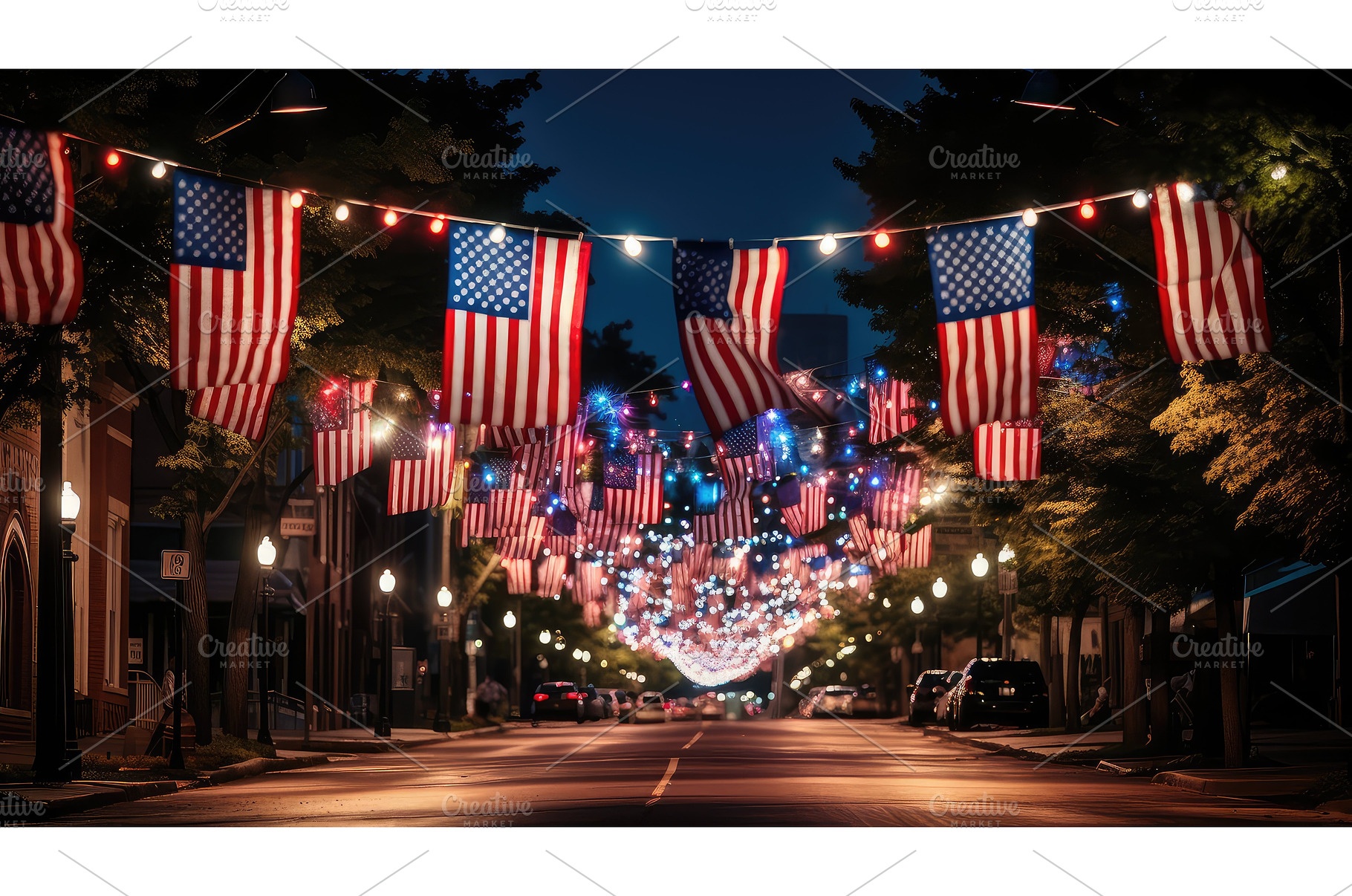 celebration american flag light ai, a Background Photo by pikepicture