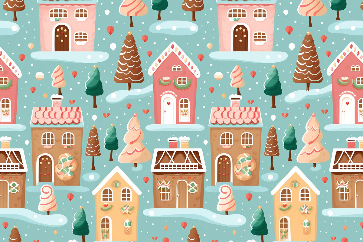 Gingerbread house pattern, a Pattern Graphic by AlexandraTret (Photo 1 of 3)