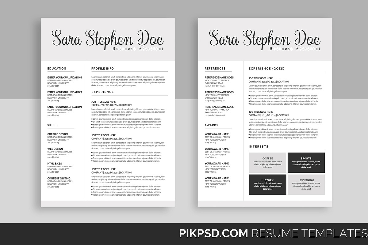 Minimal Resume/ CV Set, a Resume Template by graphicforest (Photo 1 of 7)