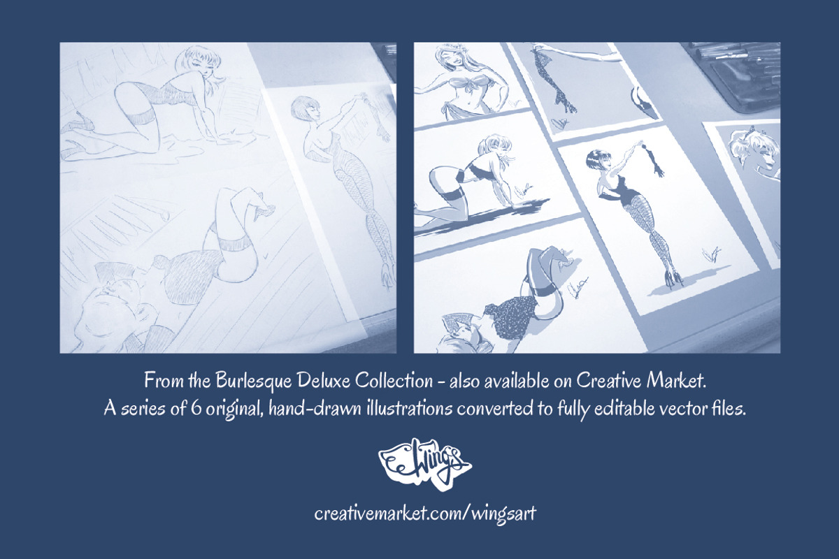 Burlesque Pin-Up and Poster Template, an Illustration by Wingsart Studio (Photo 3 of 3)