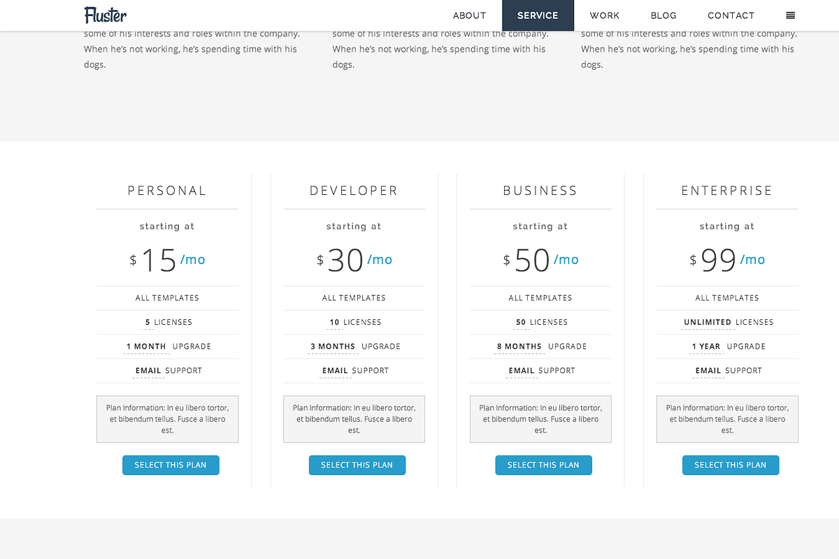 Fluster Multi-Purpose Template, a Bootstrap Template by FWPolice (Photo 3 of 5)