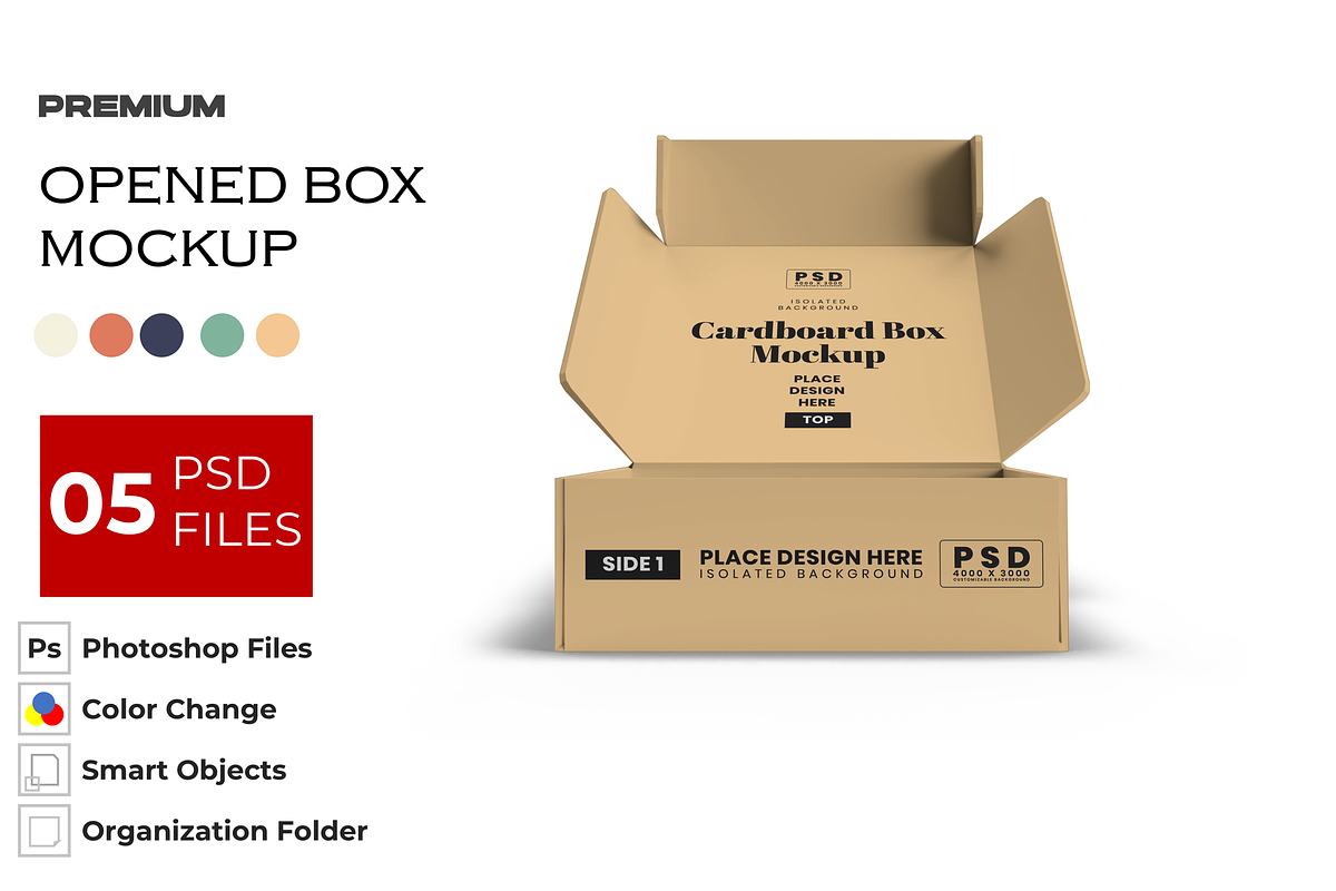 Opened Box Mockup, a Product Mockup by DigitAuras (Photo 1 of 3)