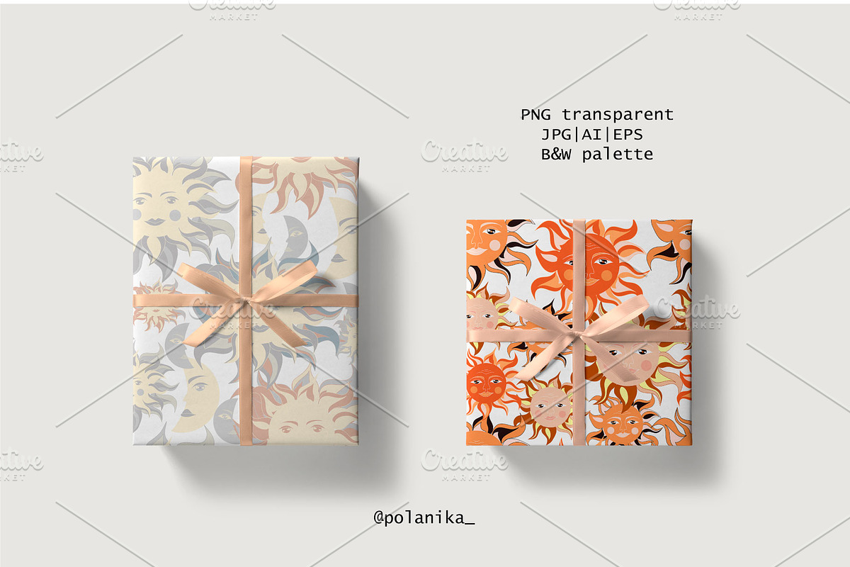 Sun and Moon, a Pattern Graphic by Polanika (Photo 3 of 9)