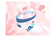 Email checking concept banner, a Technology Illustration by Good Studio (Thumbnail 2 of 3)