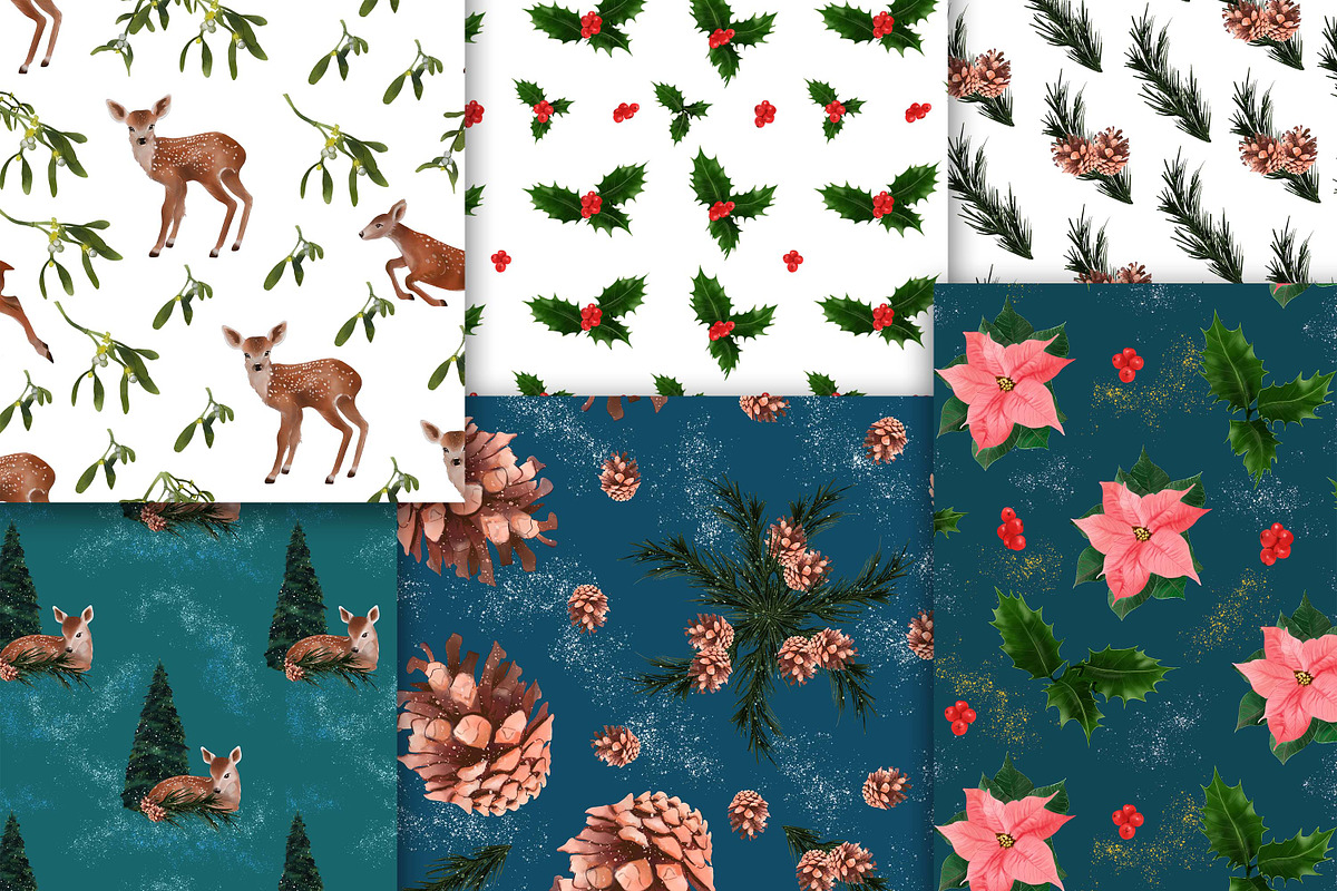 Little deer Christmas clipart, an Animal Illustration by LuckyTurtleArt (Photo 5 of 9)