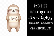 Valentine's Day Sloth Cartoon, an Illustration by Designking (Thumbnail 4 of 5)