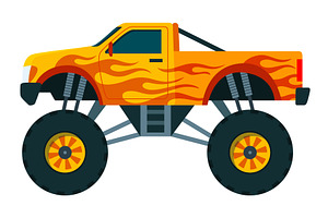 Monster truck. Bright colorful, a Transportation Illustration by Things for designers