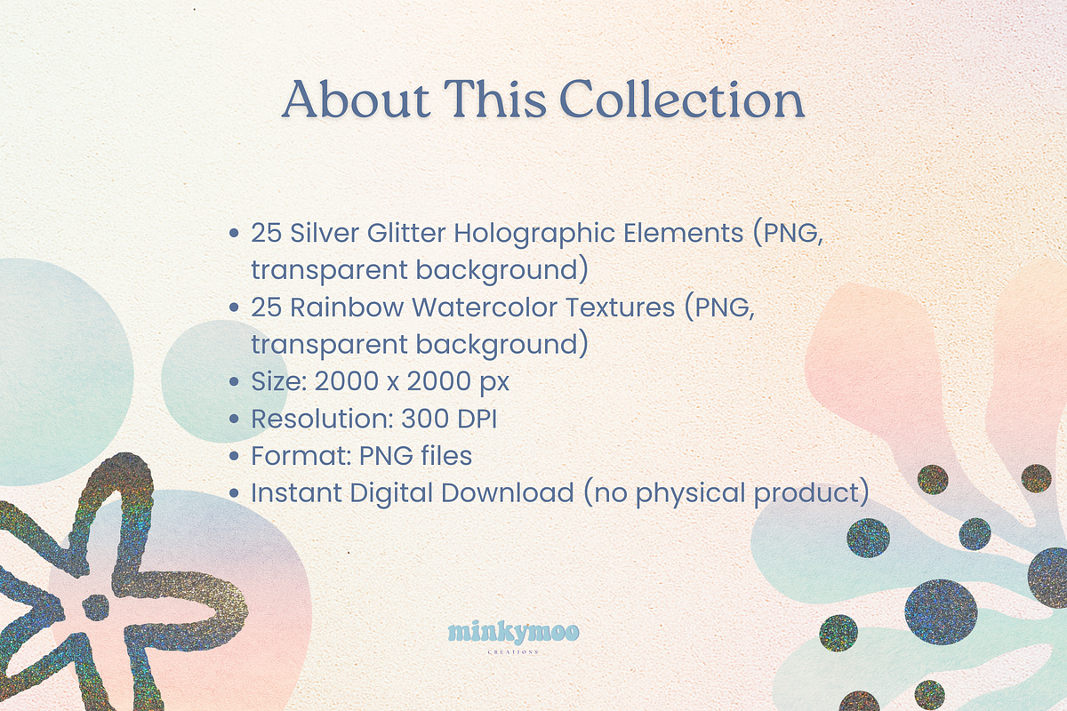 Glitter Elements & Watercolor Shapes, a Texture Illustration by Minky Moo Creations (Photo 2 of 15)