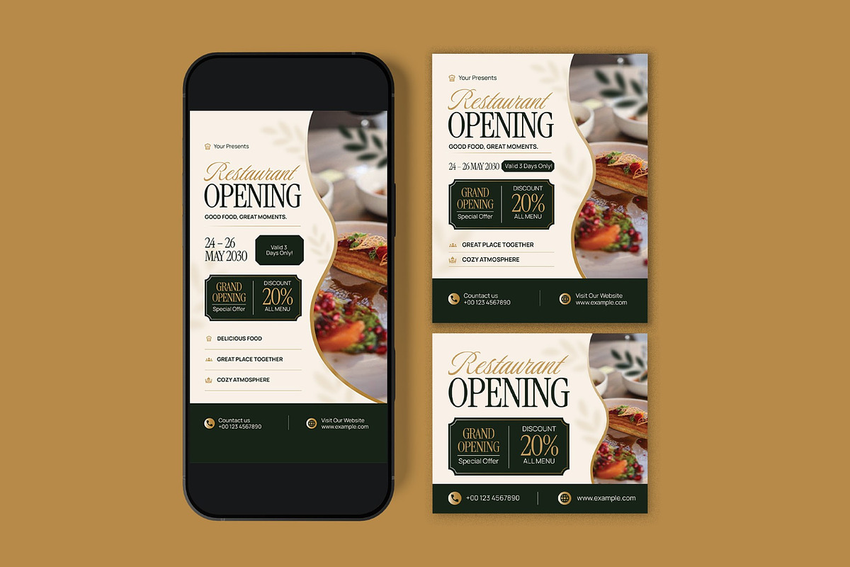 Restaurant Opening Flyer, a Flyer Template by graphicook (Photo 3 of 3)