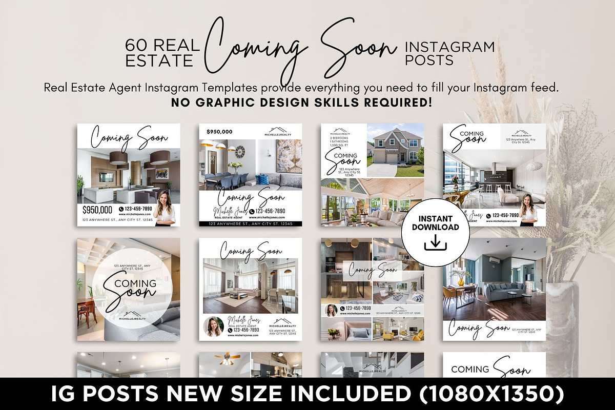 Coming Soon Instagram Posts Canva, a Social Media Template by CreativeVinesStore (Photo 2 of 10)