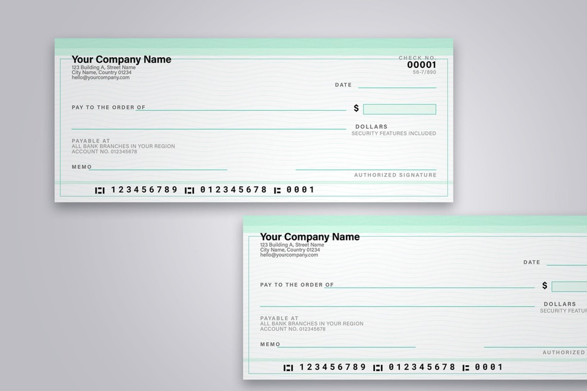 Corporate Check Template, a Stationery Template by DesignerCandies (Photo 2 of 2)