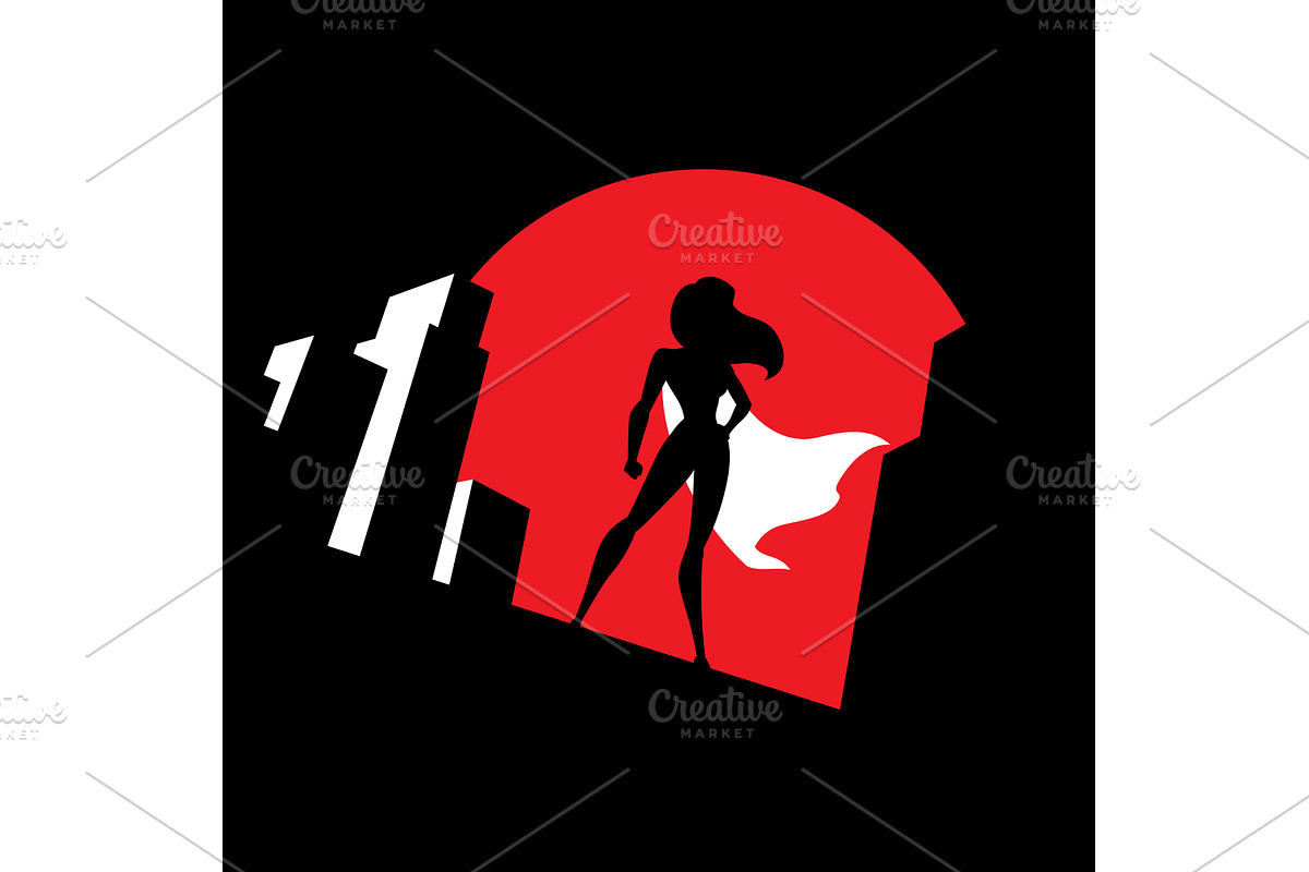 Superheroine Background Symbol, a Work Illustration by Malchev