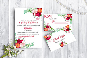 Floral Wedding Invitation cards