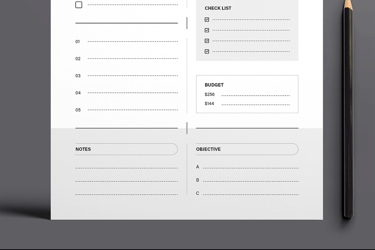 Professional Daily Planner Worksheet, a Stationery Template by MightyDesign (Photo 3 of 8)