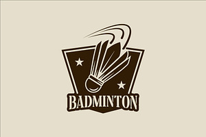 shuttlecock of badminton emblem logo, a Branding & Logo Template by zyxroun shop