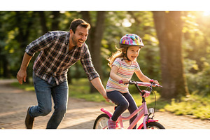 Dad Daughter Bike Fun, a Nature Photo by CREATIVEDEF