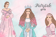 Fairytale Girls Clipart, a Person Illustration by GlamArtZhanna (Thumbnail 1 of 4)