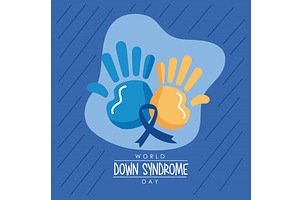 down syndrome card, a Healthcare Illustration by studiogstock