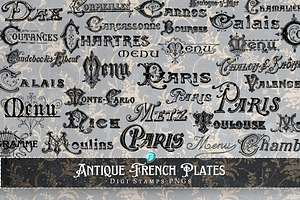 Antique French Plates Digi Stamps