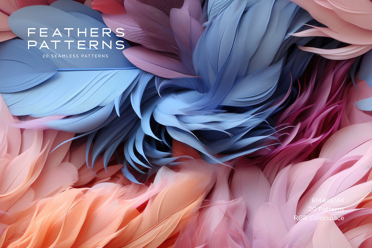 Feather Patterns: Seamless Patterns, a Pattern Graphic by RuleByArt (Photo 6 of 15)