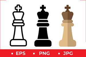 Chess King Piece Vector Art, a Solid Icon by Artonix