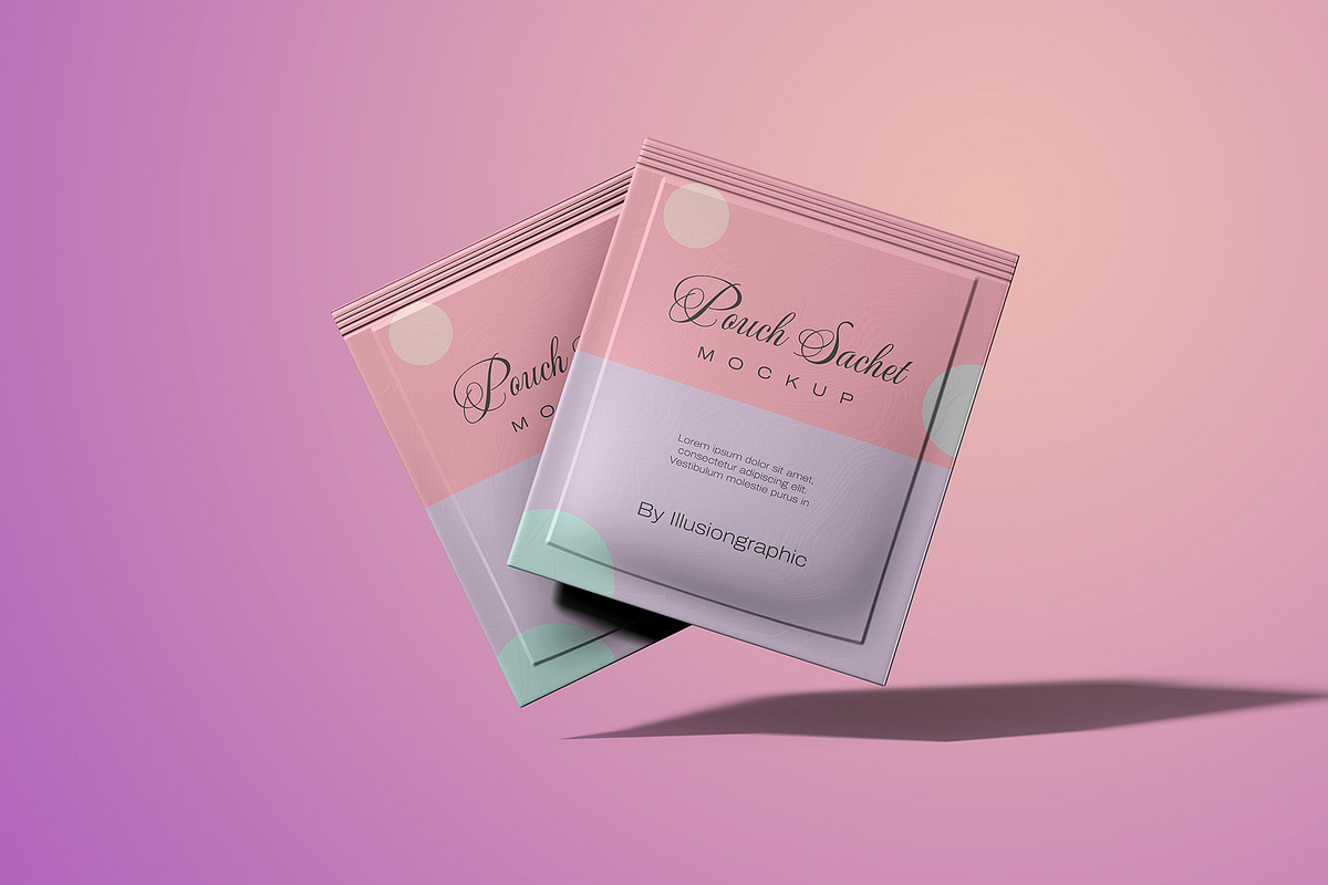 Pouch Sachet Mockup - 8 views, a Packaging Mockup by Illusiongraphic (Photo 6 of 21)
