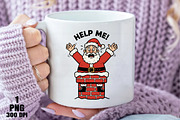Funny Santa Stuck in Chimney Christm, an Illustration by Daily.Designs (Thumbnail 3 of 10)
