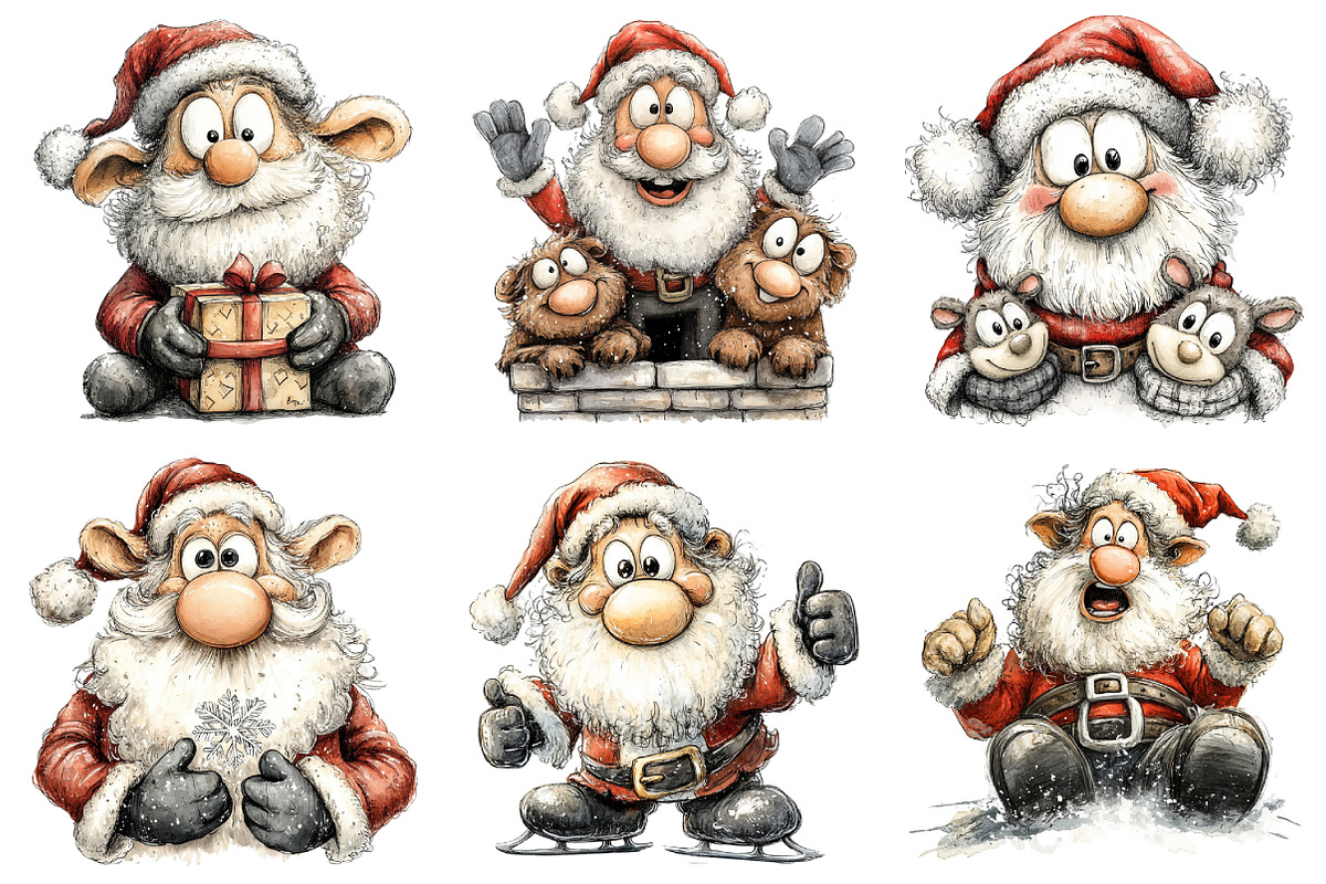 Whimsical Santa Claus Clipart, an Illustration by Daily.Designs (Photo 5 of 5)