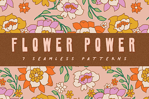 70s RETRO FLORAL PATTERN SET