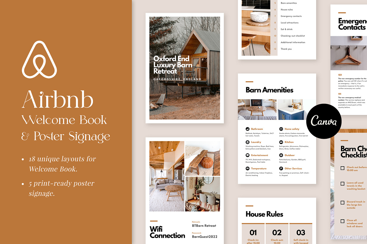 Airbnb Welcome Book & Signs Template, a Brochure Template by RWstudio (Photo 1 of 10)