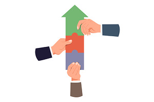 Hands of businesspeople connect, a Finance Illustration by Vectorbuum